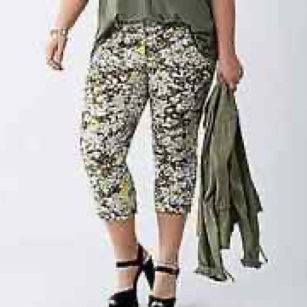 Lane Bryant Pants Capri Print Stretch Modernist